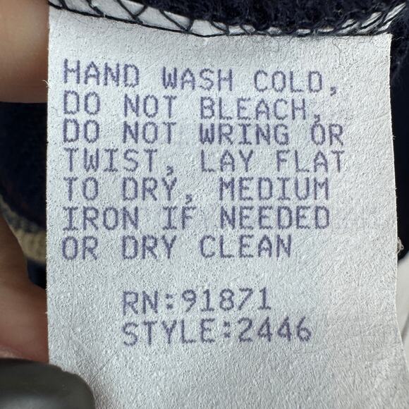 VTG Norm Thompson Dark Navy Geometric Wool-Blend Sweater Canada Size XL - Picture 5 of 11